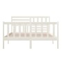 Weißer Massivholzbettrahmen 160x200 cm von vidaXL, Betten und Lattenroste - Ref: Foro24-3101164, Preis: 165,77 €, Rabatt: %