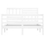 Weißer Massivholzbettrahmen 150x200 cm von vidaXL, Betten und Lattenroste - Ref: Foro24-3101094, Preis: 157,43 €, Rabatt: %