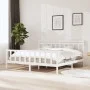 White solid wood bed frame 200x200 cm by vidaXL, Beds and slatted bases - Ref: Foro24-3100979, Price: 149,57 €, Discount: %