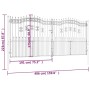 Black coated steel spear point fence gate 406x223 cm by vidaXL, garden gates - Ref: Foro24-151103, Price: 734,05 €, Discount: %