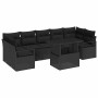 Conjunto de sofá de jardín 8 pcs Negro 100 x 55 x 73 cm