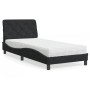 Cama con colchón terciopelo negro 90x200 cm