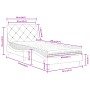 Cama con colchón terciopelo rosa 90x200 cm