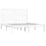 Solid white pine wood bed frame 135x190 cm by vidaXL, Beds and slatted bases - Ref: Foro24-3100999, Price: 147,23 €, Discount: %