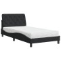 Cama con colchón terciopelo negro 100x200 cm