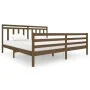 Honey brown solid wood bed frame 200x200 cm by vidaXL, Beds and slatted bases - Ref: Foro24-3100677, Price: 166,13 €, Discoun...