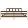 Estructura de cama madera maciza marrón miel 200x200 cm de vidaXL, Camas y somieres - Ref: Foro24-3100677, Precio: 166,13 €, ...