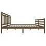 Honey brown solid wood bed frame 200x200 cm by vidaXL, Beds and slatted bases - Ref: Foro24-3100677, Price: 166,13 €, Discoun...