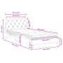 Cama con colchón terciopelo rosa 100x200 cm