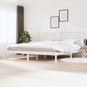 White solid wood bed frame 180x200 cm by vidaXL, Beds and slatted bases - Ref: Foro24-3101039, Price: 165,56 €, Discount: %