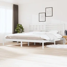 White solid wood bed frame 180x200 cm by vidaXL, Beds and slatted bases - Ref: Foro24-3101039, Price: 161,00 €, Discount: %