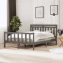 Gray solid wood bed frame 150x200 cm by vidaXL, Beds and slatted bases - Ref: Foro24-3100965, Price: 150,39 €, Discount: %