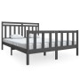 Estructura de cama de madera maciza gris 150x200 cm de vidaXL, Camas y somieres - Ref: Foro24-3100965, Precio: 152,28 €, Desc...