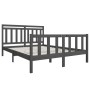 Estructura de cama de madera maciza gris 150x200 cm de vidaXL, Camas y somieres - Ref: Foro24-3100965, Precio: 152,28 €, Desc...