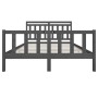 Estructura de cama de madera maciza gris 150x200 cm de vidaXL, Camas y somieres - Ref: Foro24-3100965, Precio: 152,28 €, Desc...