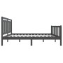 Estructura de cama de madera maciza gris 150x200 cm de vidaXL, Camas y somieres - Ref: Foro24-3100965, Precio: 152,28 €, Desc...