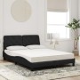 Cama con colchón terciopelo negro 140x200 cm