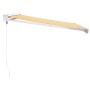 Toldo retráctil aluminio y tela blanco y amarillo 3x2,5 m