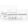 Estructura de cama doble de madera maciza blanco 135x190 cm de vidaXL, Camas y somieres - Ref: Foro24-3101064, Precio: 155,10...