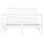 Weißer Massivholzbettrahmen 140x200 cm von vidaXL, Betten und Lattenroste - Ref: Foro24-3101089, Preis: 152,44 €, Rabatt: %