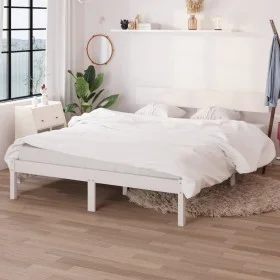 Massiver Bettrahmen aus weißem Kiefernholz, 140 x 200 cm von vidaXL, Betten und Lattenroste - Ref: Foro24-810148, Preis: 114,...