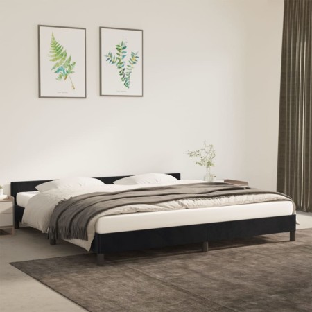 Estructura de cama con cabecero de terciopelo negro 200x200 cm de vidaXL, Camas y somieres - Ref: Foro24-347593, Precio: 124,...