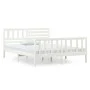 Small double bed frame solid wood white 120x190 cm by vidaXL, Beds and slatted bases - Ref: Foro24-3101124, Price: 145,85 €, ...