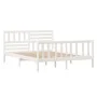 Small double bed frame solid wood white 120x190 cm by vidaXL, Beds and slatted bases - Ref: Foro24-3101124, Price: 145,85 €, ...