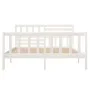 Small double bed frame solid wood white 120x190 cm by vidaXL, Beds and slatted bases - Ref: Foro24-3101124, Price: 145,85 €, ...