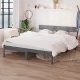 Small double bed frame solid gray wood 120x190 cm by vidaXL, Beds and slatted bases - Ref: Foro24-810119, Price: 131,22 €, Di...