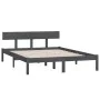 Small double bed frame solid gray wood 120x190 cm by vidaXL, Beds and slatted bases - Ref: Foro24-810119, Price: 95,93 €, Dis...