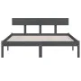 Small double bed frame solid gray wood 120x190 cm by vidaXL, Beds and slatted bases - Ref: Foro24-810119, Price: 95,93 €, Dis...