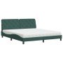 Cama con colchón terciopelo verde oscuro 180x200 cm en Camas y somieres | Comprar online en Foro24