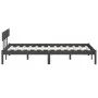 Small double bed frame solid gray wood 120x190 cm by vidaXL, Beds and slatted bases - Ref: Foro24-810119, Price: 95,93 €, Dis...
