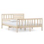 Small solid wood double bed frame 120x190 cm by vidaXL, Beds and slatted bases - Ref: Foro24-3101123, Price: 128,45 €, Discou...