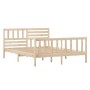 Small solid wood double bed frame 120x190 cm by vidaXL, Beds and slatted bases - Ref: Foro24-3101123, Price: 128,45 €, Discou...