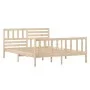 Small solid wood double bed frame 120x190 cm by vidaXL, Beds and slatted bases - Ref: Foro24-3101123, Price: 126,93 €, Discou...