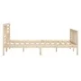 Small solid wood double bed frame 120x190 cm by vidaXL, Beds and slatted bases - Ref: Foro24-3101123, Price: 126,93 €, Discou...