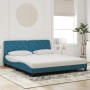 Cama con colchón terciopelo azul 180x200 cm