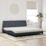 Cama con colchón terciopelo gris oscuro 200x200 cm