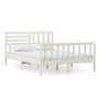 Weißer Massivholzbettrahmen 140x200 cm von vidaXL, Betten und Lattenroste - Ref: Foro24-3101154, Preis: 152,10 €, Rabatt: %
