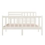 Weißer Massivholzbettrahmen 140x200 cm von vidaXL, Betten und Lattenroste - Ref: Foro24-3101154, Preis: 152,10 €, Rabatt: %
