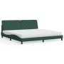 Cama con colchón terciopelo verde oscuro 200x200 cm