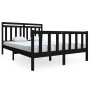 Estructura de cama de madera maciza negra 140x190 cm de vidaXL, Camas y somieres - Ref: Foro24-3100703, Precio: 173,59 €, Des...