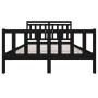 Estructura de cama de madera maciza negra 140x190 cm de vidaXL, Camas y somieres - Ref: Foro24-3100703, Precio: 173,59 €, Des...
