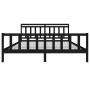 Estructura de cama de madera maciza negra 200x200 cm de vidaXL, Camas y somieres - Ref: Foro24-3100982, Precio: 202,38 €, Des...