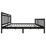 Estructura de cama de madera maciza negra 200x200 cm de vidaXL, Camas y somieres - Ref: Foro24-3100982, Precio: 202,38 €, Des...