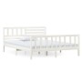 Weißer Massivholzbettrahmen 120x200 cm von vidaXL, Betten und Lattenroste - Ref: Foro24-3101149, Preis: 147,00 €, Rabatt: %