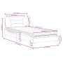 Cama con colchón cuero sintético marrón 80x200 cm