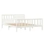 Weißer Massivholzbettrahmen 120x200 cm von vidaXL, Betten und Lattenroste - Ref: Foro24-3101149, Preis: 143,18 €, Rabatt: %